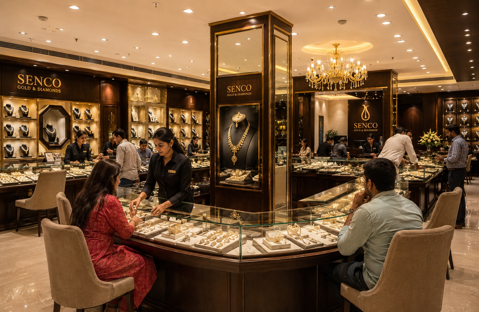 Luxury Senco Gold and Diamonds showroom interior